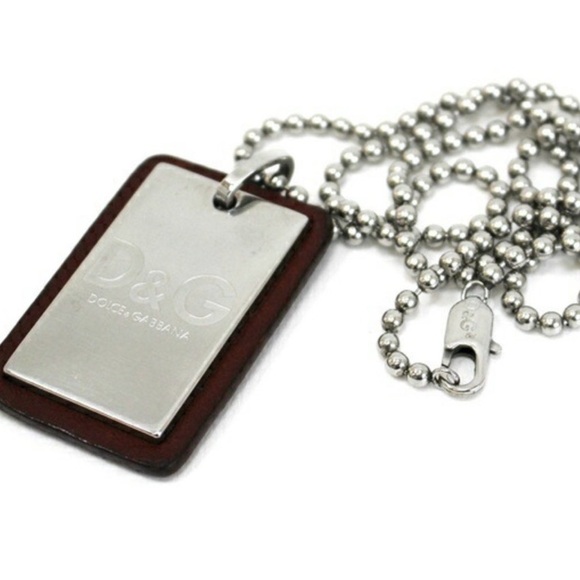 Dolce and Gabbana Silver Dog Tag Pendant Necklace - Picture 3 of 12